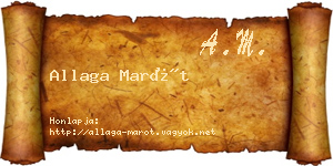 Allaga Marót névjegykártya